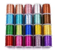 20PCS Standard Spools Multiple Colors Flash Tinsel Thread for Flies Making Fly Tying Materials