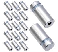 20Pcs Standoff Fixings, 12mm x 25mm Sign Mounting Screws for Billboards, Picture Frames, Glass Posters, Brushed Stainless Steel Invisible Traceless Mounting Hardware for Mirrors, Glass