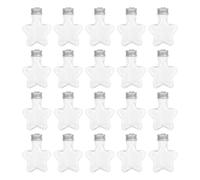 20pcs Star Shaped Clear Plastic Fillable Ornament Balls 50ml with Hanging Loop for Christmas Diy Wishing Bottles Candy Drinks Decoration