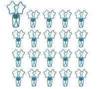20Pcs Star Shaped Metal Paper Clips for Office, Hollow Paper Clip Blue