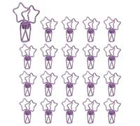 20Pcs Star Shaped Metal Paper Clips for Office, Hollow Paper Clip Purple