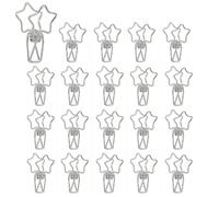 20Pcs Star Shaped Metal Paper Clips for School, Hollow Paper Clip, Silver