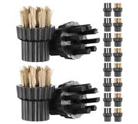20pcs Steamer Replacement Brush Heads M8 Nylon Mop Attachment | Dense Nylon Bristles with Rounded Edges, Quick Replacement Reusable Heads, Fits Gas Stove Burners and Drains