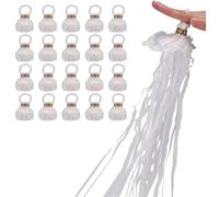 20Pcs Streamers Poppers White Hand Throw Confetti Poppers, Hand Throw Streamers for Birthday Wedding Graduation Engagement Retirement Party Supplies