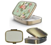20pcs Sublimation Blank Bronze Pill Box Metal Square 2 Compartment Medicine Pill Case,Portable Pocket or Purse Pill Box Unique Gift for DIY Heat Transfer Print