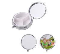 20pcs Sublimation Blank Pill Box 3 Compartment Medicine Pill Case,Portable Pill Box for Pocket or Purse Pill Boxs Decorative Metal Medicine Vitamin Organizer for DIY Heat Transfer Print (A)