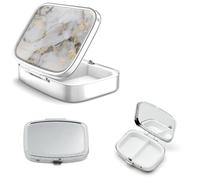 20pcs Sublimation Blank Pill Box Metal Square 2 Compartment Medicine Pill Case,Portable Pocket or Purse Pill Box for DIY Heat Transfer Print