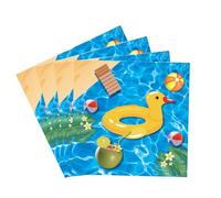 20pcs Summer Pool Beach Paper Napkins,Under The Sea Napkin Serviette Tissue Blue Ocean Waves Cocktail Napkins for Kids Birthday Hawaiian Underwarter Summer Swimming Pool Party Decorations Supplies