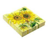 20PCS Sunflowers Paper Napkins - Disposable for Bridal Shower, Birthday, Wedding, Spring Tea Party, Xmas, Party, Dinner, Table (13inX13in)