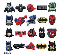 20pcs Superhero Theme Spiderman Batman Shoe Charms For Croc Clog Shoes Decoration Sandals Accessories Kids Adults Party Favors Gift
