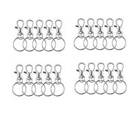 20Pcs Swivel Lobster Clasps Key Ring Hoops,Key Ring Metal Clips Keyring Key Chain Hooks with Split Rings for Jewellery Making Hanging Crafts,Silver