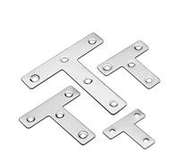 20Pcs T Corner Braces Bracket Connector 40/50/60/80mm(1.6/2/2.4/3.2Inch) Shape Flat Mending Plates Fixing Repair for Furniture(40T)