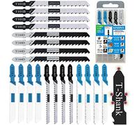20PCS T Shank Jigsaw Blades Tool for Wood Plastic Metal Compatible with 90% Power Jig Saws Such as Bosch RYOBI One+ Makita SKIL Black+Decker Includes 4 Each of T101B T101AO T144D T118A & T118B