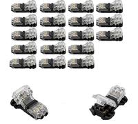 20PCS T Tap Wire Connectors 12V, 2 Pin 3 Way Quick Splice Cable Connector Solderless No Stripping Electrical Terminal for 18-22 AWG Wires, Wire Low Voltage LED Automotive Home Use 0.35-0.75mm