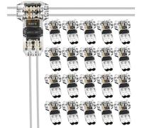 20PCS T Tap Wire Connectors 12V, 2 Pin 3 Way Solderless Rock Wire Splice Connector Low Voltage with No Wires Stripping, Car Wiring Connectors for 20-22 AWG Cable 0.5/0.75mm², -30°C ~ +85°C