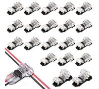 20PCS T Tap Wire Connectors 12V Solderless Low Voltage 3 Way 2 Pin Quick Splice for 18-22 AWG - No Wire Stripping Cable Connector
