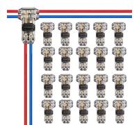 20PCS T Tap Wire Connectors 12V, Solderless Wire Connectors 2 Pin 3 Way Electrical Connectors, Quick Splice Cable Connector No Stripping for 18-22 AWG Wire for LED Strip Car Audio Wiring