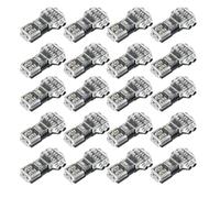 20Pcs T Tap Wire Connectors 2 Pin 3 Way Low Voltage No Stripping Quick Splice Wiring Branch Terminal Wire Connectors for 20-22 AWG LED Strip Audio Vehicles Electrical -30°C ~ +85°C 0.34-0.75 mm²