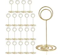 20PCS Table Number Holders, 3.35 Inch Place Card Holder, Table Number Stands for Wedding Party Banquets Graduation Reception Restaurant Home Centerpiece Decorations Office Memo Picture Photo (Gold)