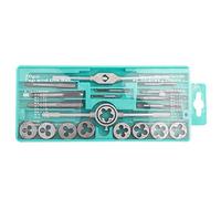 20pcs Tap and Die Set M3 - M12, Alloy Steel Thread Repair Kit with Adjustable Tap Wrench and Die Wrench, for Vehicles Machinery Thread Cutting and Tapping Tools with