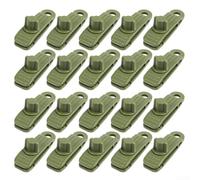 20pcs Tarp Clips for Camping and Outdoor Use with Exceptional Grip Strength (Green)