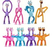 20PCS Telescopic Suction Cup Giraffe Toy, Stretchy Giraffe Suction Toy Animal Autism Sensory Toy for Toddlers, Travel Essential, Educational Classroom Treasure Box, Stretchy Robots Party Favors