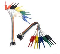20PCS Test Hook Clip with Wire Male and Female Headers for Electrical Testing 5 Color 20cm