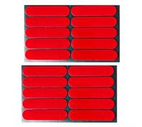 20pcs Textured Reflective Stickers for Improved Light Capture and Visibility on Bicycles, Scooters, and Personal Gear (red)