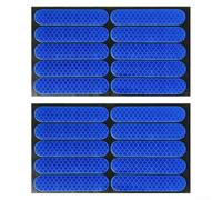 20pcs Textured Reflective Stickers for Improved Light Capture and Visibility on Bicycles, Scooters, and Personal Gear (blue)
