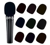 20PCS Thick Handheld Stage Microphone Windscreen Microphone Covers Reusable Foam Covers Micro Foam Filter for Most Microphone (Black)