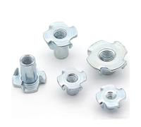 20pcs Thickened Steel Four Claws Square Nut Hanger Bolt M4 M5 M6 M8 M10M12 Blind Pronged Insert for Wood Furniture Height 8-17mm(M4x10mm)