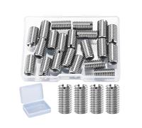 20Pcs Threaded Insert,Stainless Steel M6-1 Female to M8-1.25 Male Repair Nut 15mm Long Thread Adapters,Self Tapping Threaded Insert for Furniture Automobiles with Box