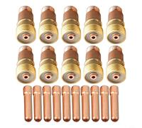 20pcs TIG Stubby Gas Lens & Collet Kit 3/32" 2.4mm for WP 17 18 26 Torches, 17GL332 10N24S Welding Accessories Set