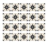 20PCS Tile Stickers,Black and White Tile Stickers,Classic Eight-Pointed Star Tile Sticker,Peel and Stick Tiles,Adhesive Floor Tiles,Peel and Stick Splash Back,Black Floor Til-es Self Adhesive,10*10cm