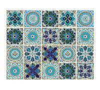 20PCS Tile Stickers Jagowa Moroccan Style Wall Tile Stickers Self Adhesive Vinyl Waterproof for Kitchen Bathroom Decoration (6x6in, 15x15cm)