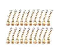 20PCS Tire Valve Stem, Copper Air Tyre Valve Extension, Rustproof Valve Stem with Excellent Sealing Capacity, Direct Replacement for Truck Trailer RV Weeder, Easy Installation With (V3-20-5)