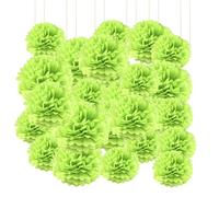 20pcs Tissue Paper Pom Poms - Fruit Green - 6 Inch - Tissue Paper Pompoms for Engagement, Wedding, Birthday Party Deco