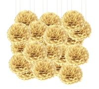 20pcs Tissue Paper Pom Poms - Khaki - 6 Inch - Tissue Paper Pompoms for Engagement, Wedding, Birthday Party Deco