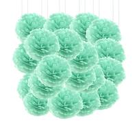 20pcs Tissue Paper Pom Poms - Mint Green - 6 Inch - Tissue Paper Pompoms for Engagement, Wedding, Birthday Party Deco