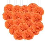 20pcs Tissue Paper Pom Poms - Red-Orange - 6 Inch - Tissue Paper Pompoms for Engagement, Wedding, Birthday Party Deco
