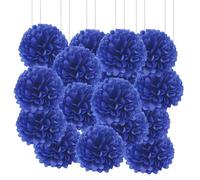 20pcs Tissue Paper Pom Poms - Royal Blue - 6 Inch - Tissue Paper Pompoms for Engagement, Wedding, Birthday Party Deco