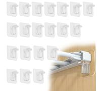 20Pcs Transparent Shelf Support Pegs, Heavy Duty Punch Free Shelf Bracket, Plastic Self Adhesive Furniture Holder Bracket, Perforation Free Sticky Partition Holders Clip for Clapboard Wardrobe