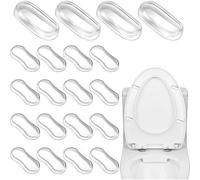 20PCS Transparent Silicone Toilet Seat Bumpers Pads Anti Collision Noise Reduction Soft Close Buffer Spacers for Standard Oval Lids Large and Small Sizes Bathroom Accessories