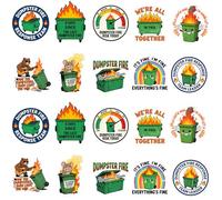 20Pcs Trash Can Fire Emergency Response Team Stickers, Dumpster Fire Response Team Stickers Decoration Supplies, Dumpster Fire Gifts Suitable for Laptops Cars Water Bottles Envelopes