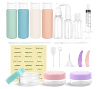 20Pcs Travel Bottles for Toiletries Set, 60ml Squeezable Liquid Empty Containers, Empty Plastic Travel Size Bottles with Sticker, Refillable Travel Cosmetic Bottles for Shampoo Conditioner Lotion
