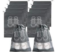 20pcs Travel Shoe Bags with Rope Shoes Storage Organizers Pouch Portable Clear Drawstring Organizer for for Travel Essentials(Grey,M)