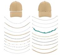 20Pcs Trucker Hat Chain For Women Men Detachable Metal DIY Cap Charm | 20Pcs Metal Chains, Detachable Lobster Clasp, Fits Mesh Baseball Caps, DIY Festival Craft Accessories, Universal Size