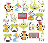 20Pcs Two Infinity and Beyond Birthday Hanging Swirls, Story 2nd Birthday Party Hanging Streamers Whirl, 2 Infinity and Beyond Ceiling Hanging Decor for Cartoon Game Theme Party