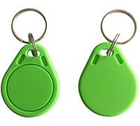 20pcs UID Changeable RFID Writable Programable Keychain,13.56MHz RFID Uid Changeable Block 0 Writable Tag Fobs, IC Card NFC Access Control Smart Keyfobs Key Tags (green)