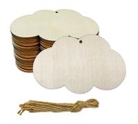 20pcs Unfinished Cloud Wood Cut Out Cloud Wood DIY Crafts Cutouts Blank Wooden Cloud Shaped Hanging Ornaments